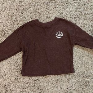 Cat & Jack thermal waffle brown maroon 12 months